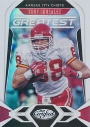 2020 Panini Certified The Greatest Tony Gonzalez #G-TG card