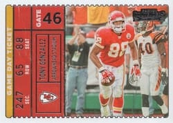 2022 Panini Contenders Game Day Ticket Tony Gonzalez #GDT-TGO card
