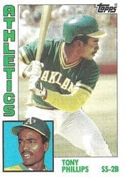 1984 Topps Base Set Tony Phillips #309 card