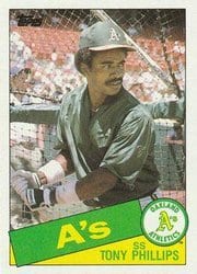 1985 Topps Base Set Tony Phillips #444 card