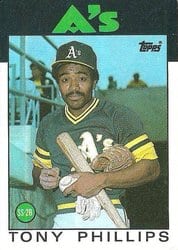 1986 Topps Base Set Tony Phillips #29 card