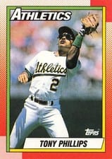 1990 Topps Base Set Tony Phillips #702 card