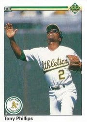 1990 Upper Deck Base Set Tony Phillips #154 card