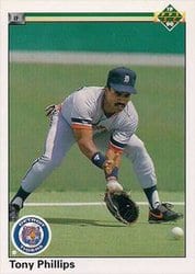 1990 Upper Deck Base Set Tony Phillips #768 card
