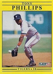 1991 Fleer Base Set Tony Phillips #348 card