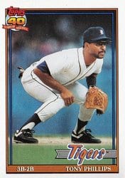 1991 Topps Base Set Tony Phillips #583 card
