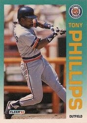 1992 Fleer Base Set Tony Phillips #143 card
