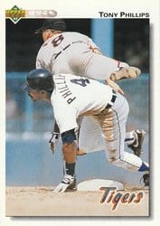 1992 Upper Deck Base Set Tony Phillips #184 card