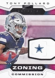 2020 Panini Playbook Zoning Commission Tony Pollard #ZC-7 card