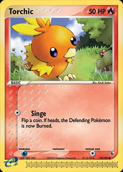 2003 Ruby & Sapphire Torchic #74 card