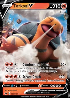 2020 Sword & Shield Torkoal V #24 card