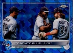 2022 Topps Chrome Sapphire Edition Base Set Toronto Blue Jays #109 card