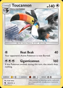 Lost Thunder Toucannon #166 card