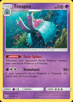 2017 Sun & Moon Toxapex #63 card