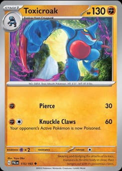 2023 Paldea Evolved Toxicroak #115 card