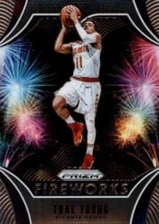 2019-20 Panini Prizm Fireworks Trae Young #25 card