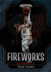 2022-23 Panini Prizm Fireworks Trae Young #21 card