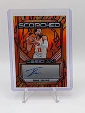 2024-25 Panini Obsidian Scorched Signatures Trae Young #SS-TRY card