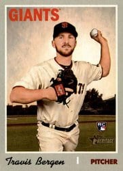 2019 Topps Heritage Base Set Travis Bergen #697 card