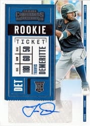 2020 Panini Contenders Base Set Travis Demeritte #160 card