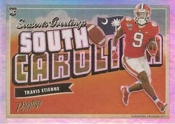 2021 Panini Prestige Seasons Greetings Travis Etienne Jr. #SG-8 card