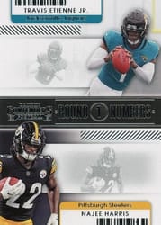 2021 Panini Contenders Round Numbers Travis Etienne Jr. / Najee Harris #RN-TET card