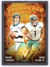 2024 Panini Phoenix Treasured Tandems Travis Etienne Jr. / Trevor Lawrence #TT-JAX card