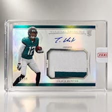2025 Panini National Treasures Crossover Rookie Patch Autographs Travis Hunter #2 card