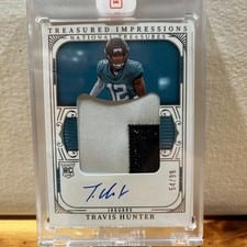2025 Panini National Treasures Rookie Treasured Impressions Travis Hunter #1 card