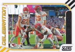 2023 Score Celebration Travis Kelce #1 card