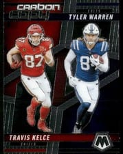 2025 Panini Mosaic Carbon Copy Travis Kelce / Tyler Warren #CCO-11 card