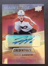 2021-22 Upper Deck Credentials Main Stage Signatures Travis Sanheim #BTS-TS card