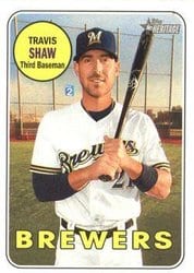 2018 Topps Heritage Base Set Travis Shaw #204 card
