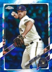2021 Topps Chrome Update Sapphire Edition Base Set Travis Shaw #US149 card