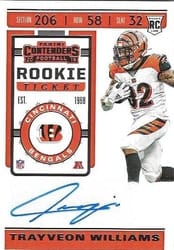 2019 Panini Contenders Base Set Trayveon Williams #160 card