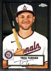 2021 Topps Chrome Platinum Anniversary Base Set Trea Turner #338 card