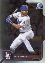 2022 Bowman Chrome Base Set Trea Turner #43 card
