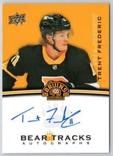 2023-24 Upper Deck Boston Bruins Centennial Bear Tracks Autographs Trent Frederic #BT-TF card