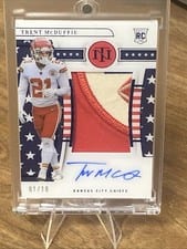 2022 Panini National Treasures Rookie Patch Autographs Stars and Stripes Trent McDuffie #199 card