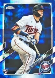 2021 Topps Chrome Update Sapphire Edition Base Set Trevor Larnach #US6 card