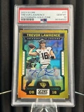 2023 Panini Score Trevor Lawrence Signature Gold Zone #17 card