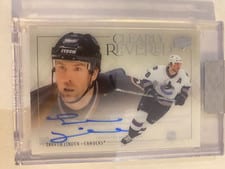 2023-24 Upper Deck Clear Cut Clearly Revered Autos Trevor Linden #CR-TL card