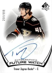 2021-22 SP Authentic Base Set Trevor Zegras #104 card