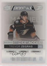 2021-22 Upper Deck Credentials Debut Ticket Access Acetate Trevor Zegras #DTA-TZ card
