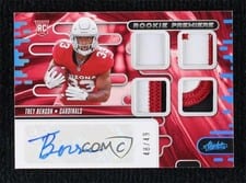 2024 Panini Absolute Rookie Premiere Materials Autographs Trey Benson #RPMA-TBN card