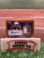 2024 Topps Chrome Rookie Patch Autographs Trey Benson #CPA-TB card