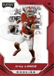 2021 Panini Chronicles Playoff Momentum Rookies Trey Lance #PMR-3 card