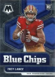 2021 Panini Mosaic Blue Chips Trey Lance #3 card