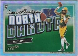 2021 Panini Prestige Seasons Greetings Trey Lance #SG-3 card