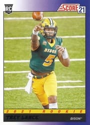 2021 Score 1991 Throwback Trey Lance #TB3 card